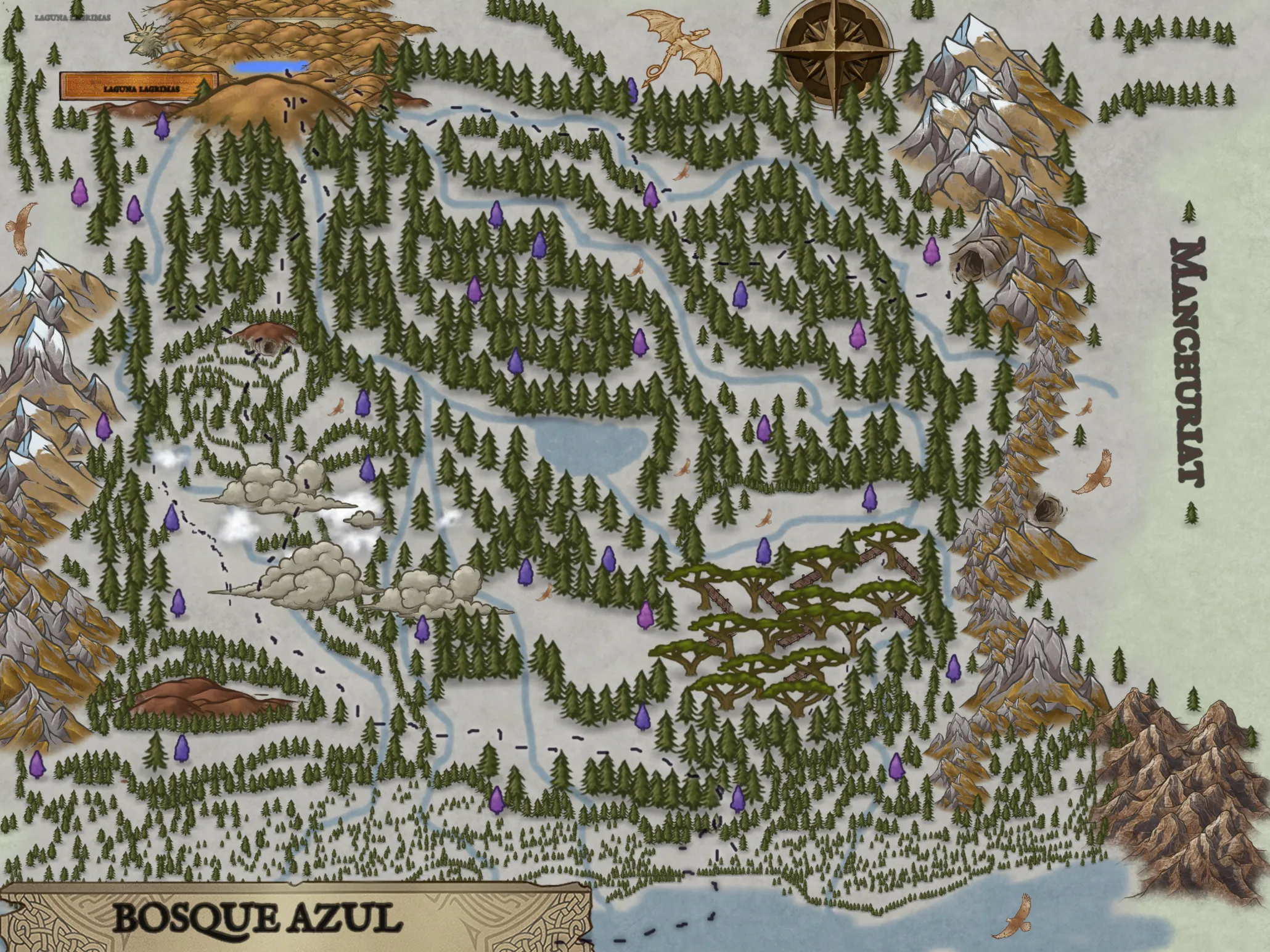 Mapa del Bosque Azul