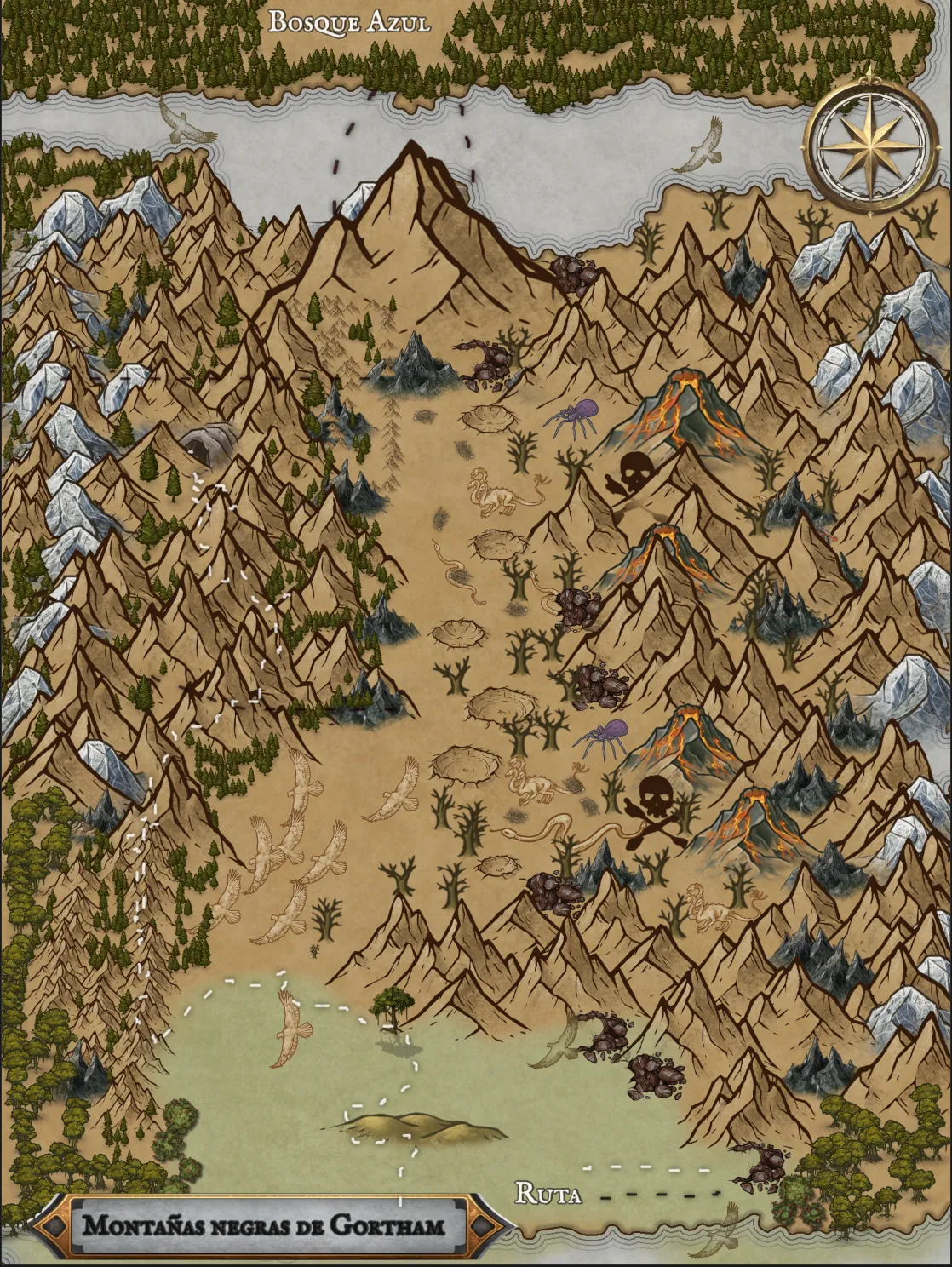 Mapa de las Montañas Negras de Gortham