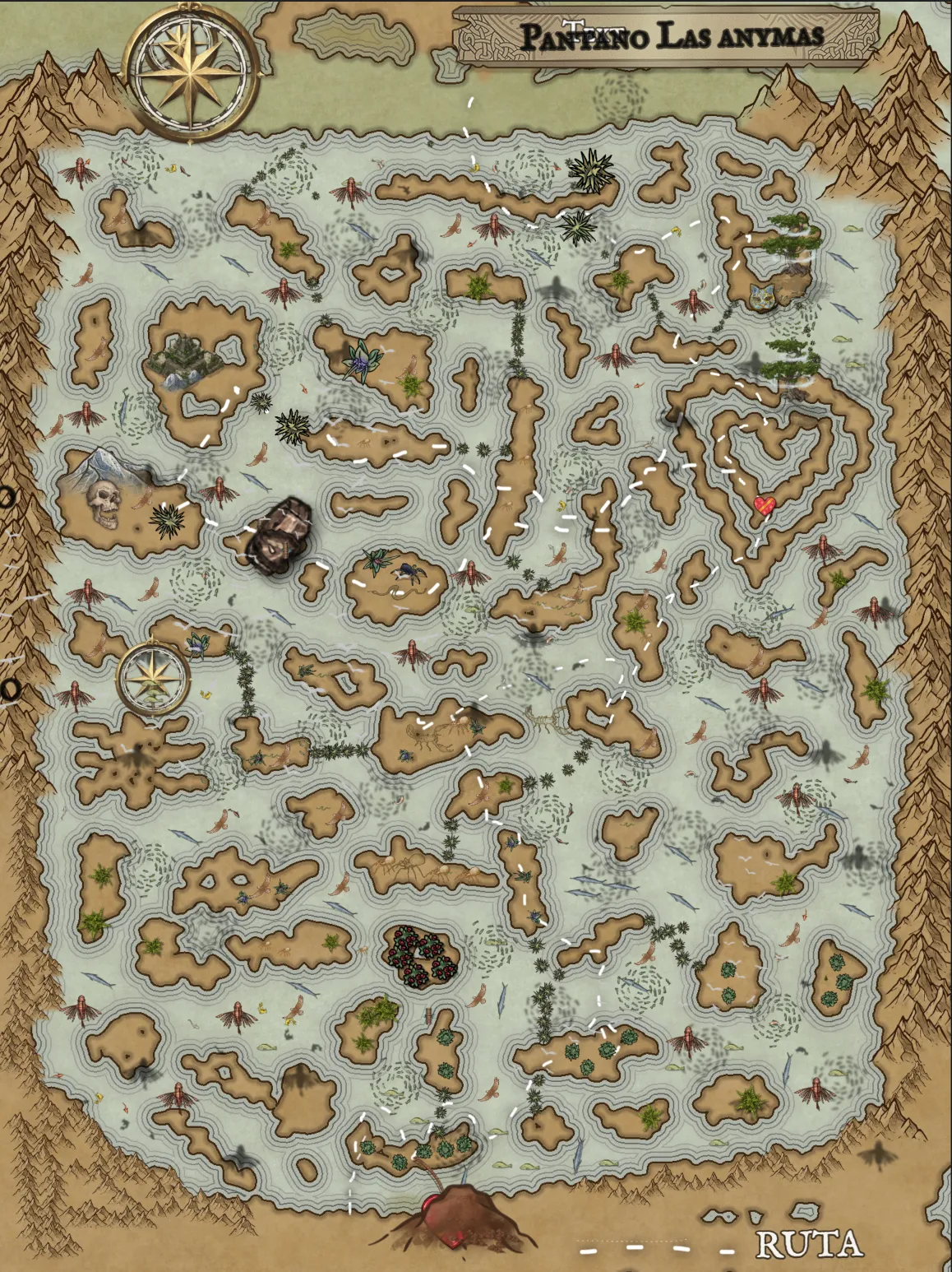 Mapa del Pantano de las Ánimas