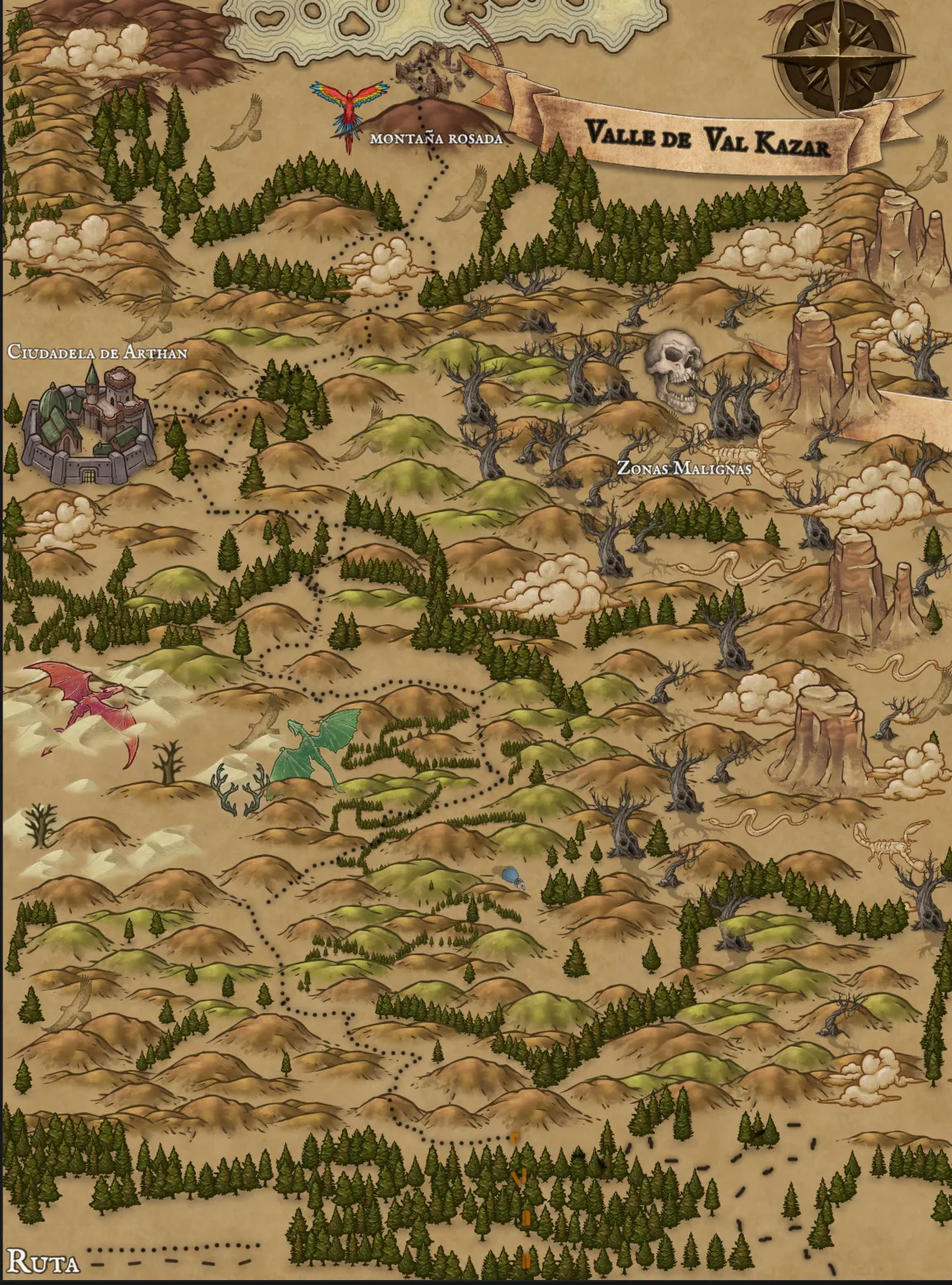 Mapa del Valle de Val Kazar